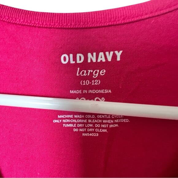 Old Navy Kids Vibrant Pink Sleeveless Elastic Stretchy Strap  Dress Sz L (10-12) - Picture 3 of 4